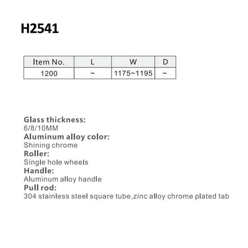 Popular Bathroom Aluminum Shower Room Waterproof Tempered Glass Sliding Shower Cabin Door