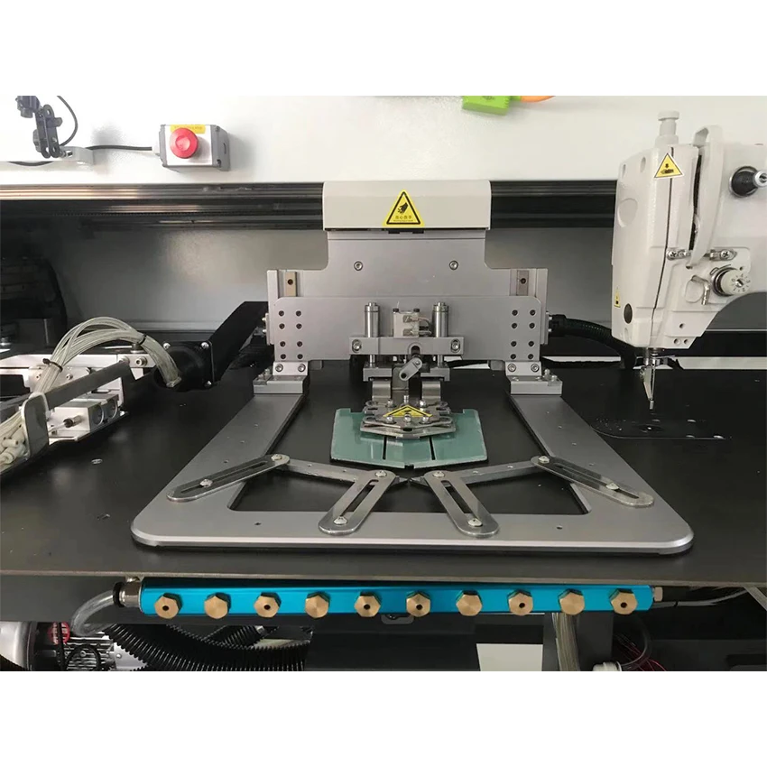 
A sewing machine that can fold jeans pocket automatically without ironing 