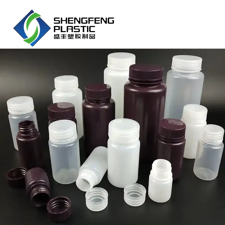 Free Samples 500ml Plastic HDPE PP Standard Biochemical Wide-mouth liquid reagent chemical bottle for Lab