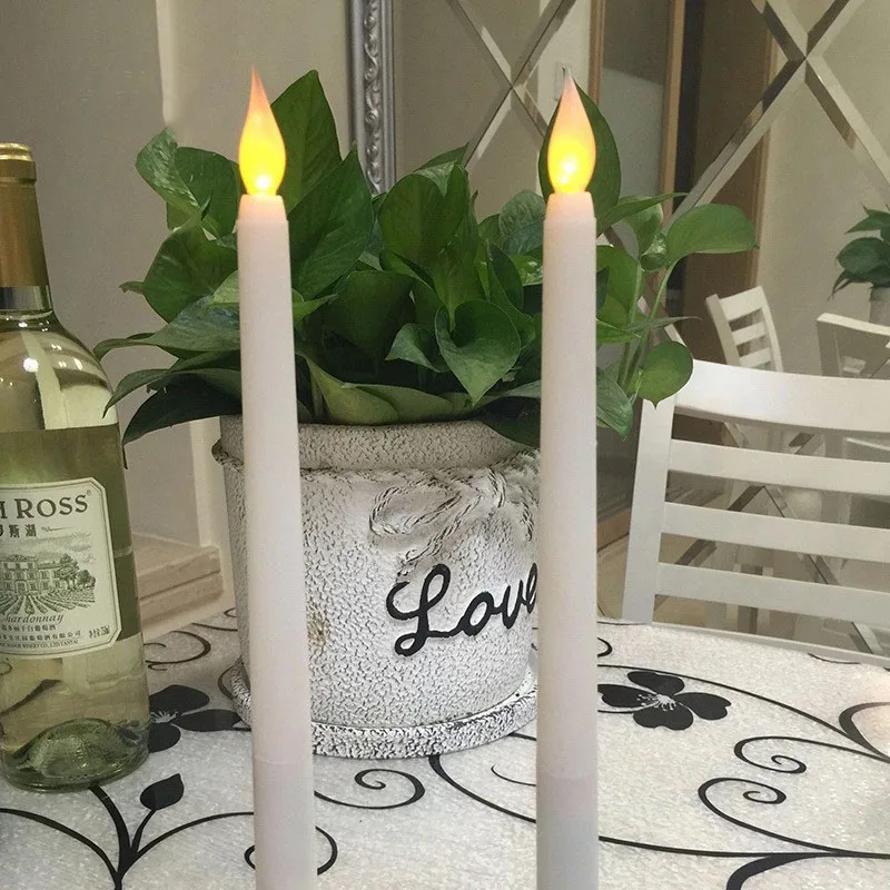ABS plastic pointed rod candle dinner decoration led candle