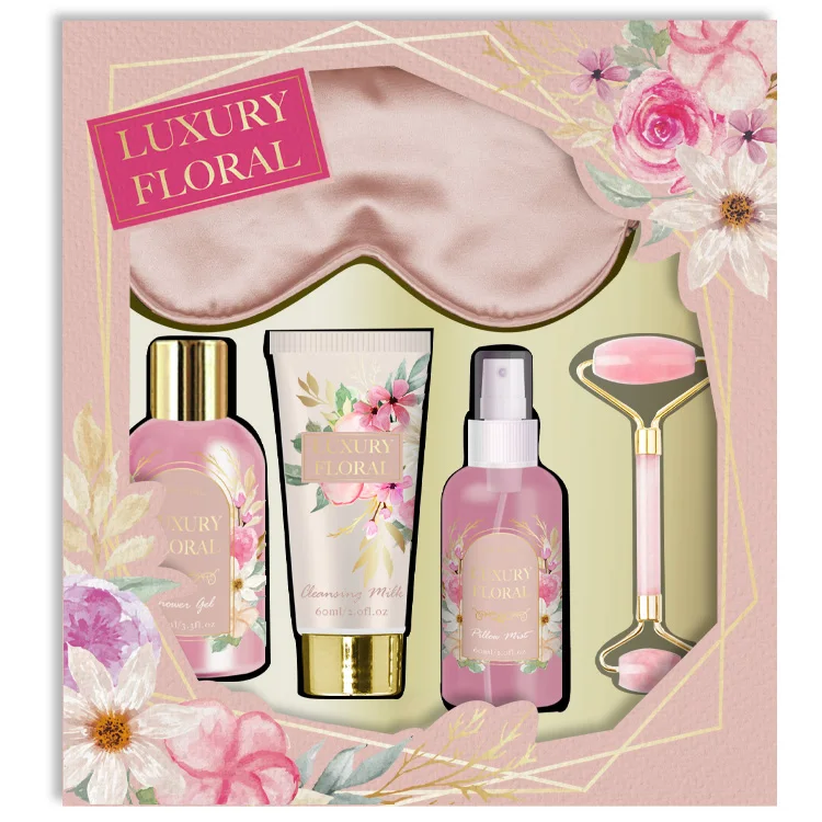 Private Label Luxury Retail Woman Body Shower Gel Coffrets Cadeaux Cadeau Pour Femmes De Bain Ladies Bath Gift Box Set For Women