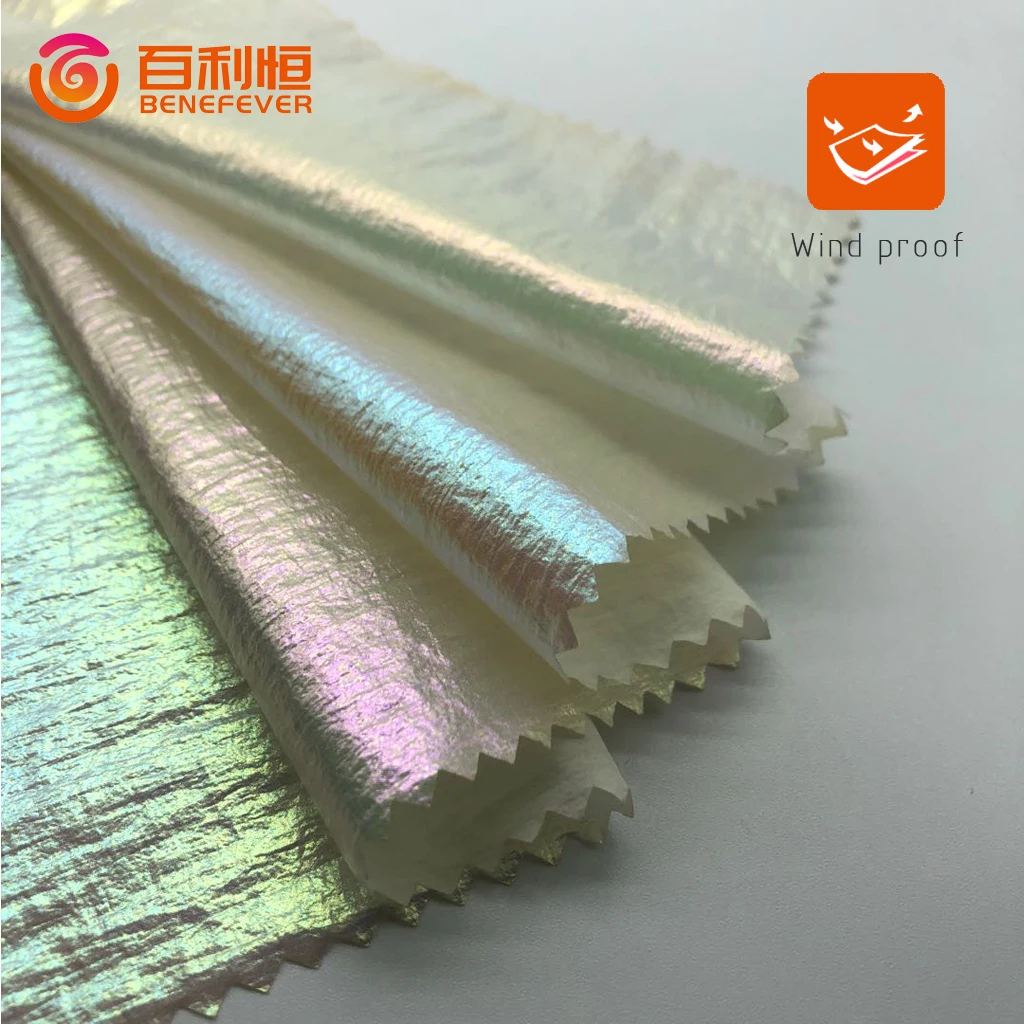 T450 100% polyesterf waterproof Pu downproof lamination fabric for light down jacket