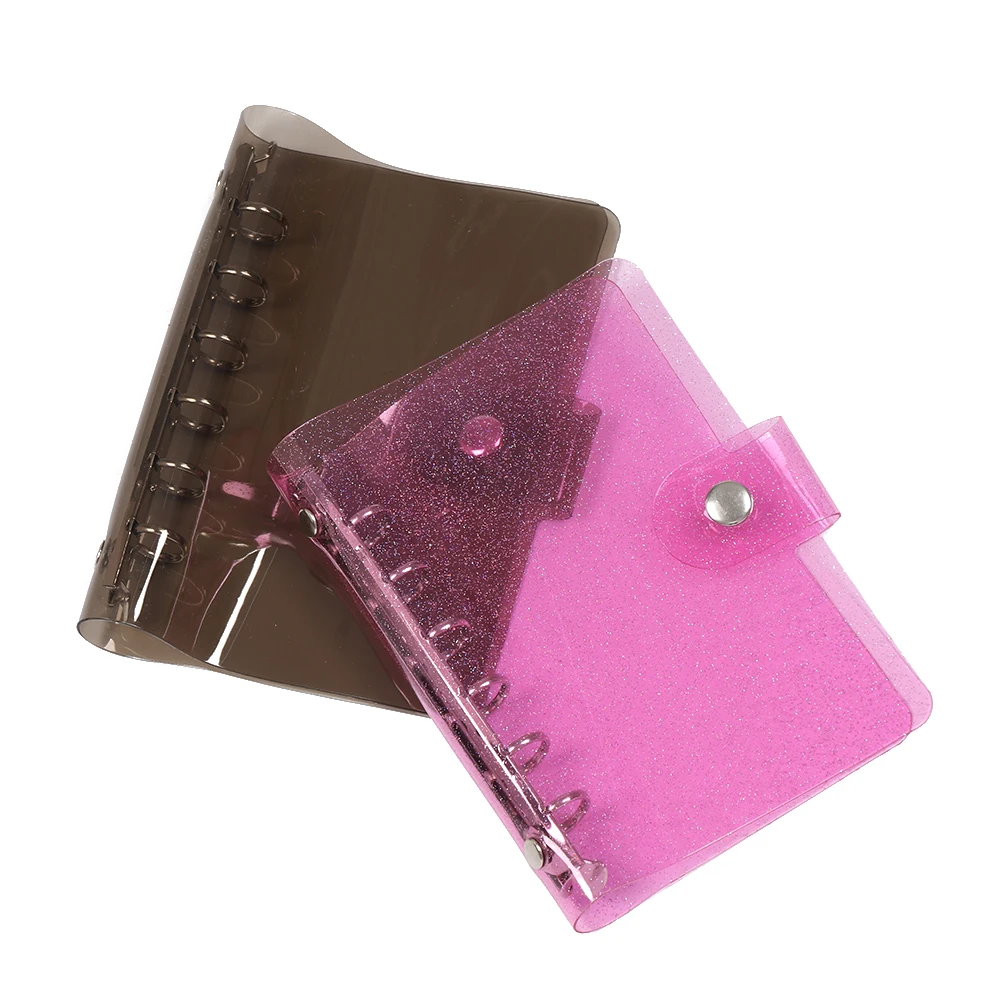 
A5/A6/A7 PVC Custom Loose Leaf Binder Brown Pink Transparent Waterproof Notebook Diary Book Cover  (62485731042)