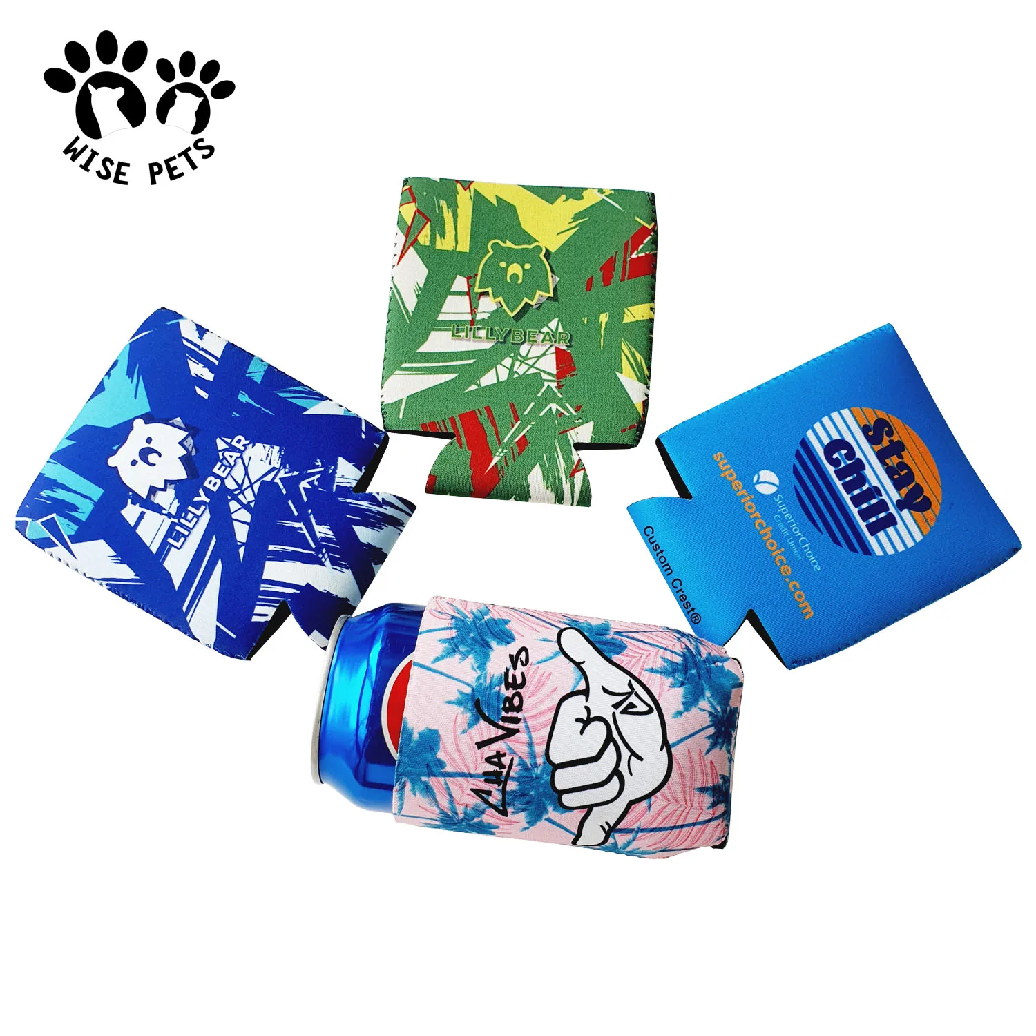 Customized Drink Sprite Can Sleeves Cooler Stubby Holder Waterproof Neoprene Insulated Water Bottle Sleeve For Wedding Party