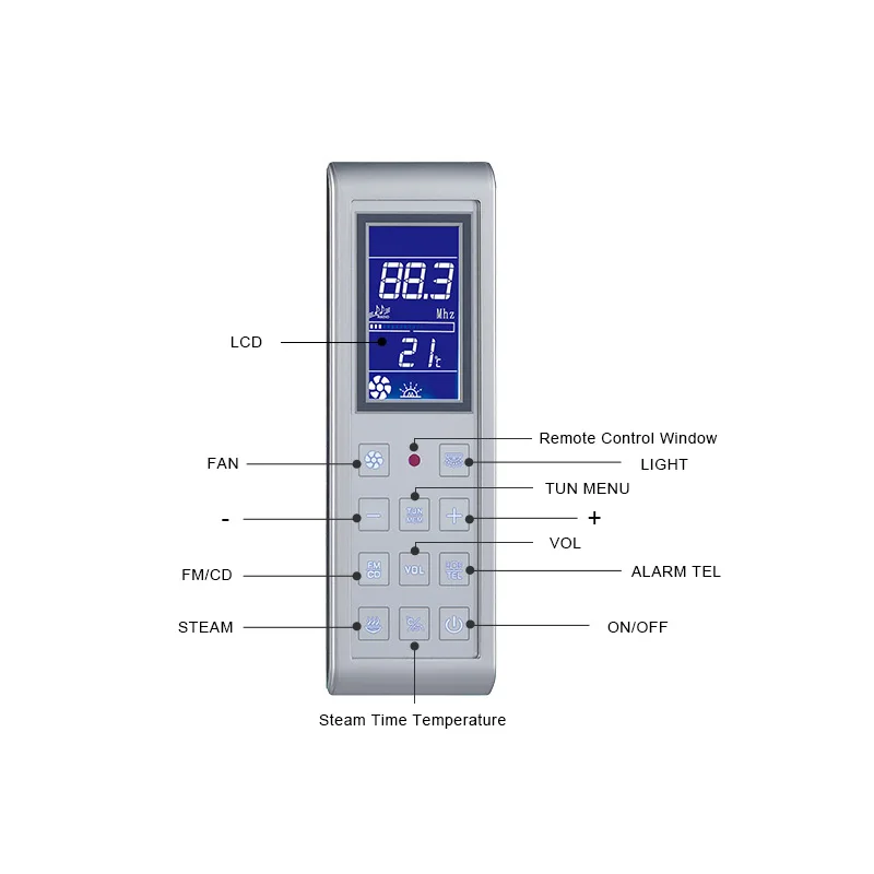CE approved steam shower room computer control panel system KL-801 for steam room 3KW generatoring engine machine