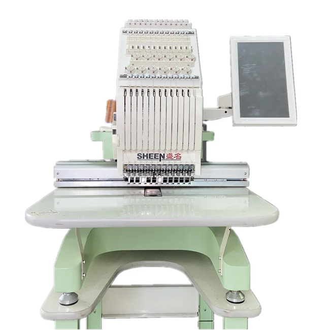 YH-AM210 Single Head Computerized Embroidery Machine 360x210mm 12 needles Dahao A15 Stepping Motor