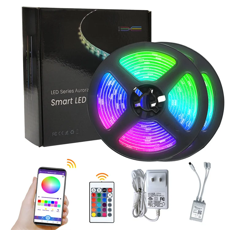 Уличная водонепроницаемая светодиодная лента с Bluetooth 220 В 12 Ws2835 5050 Cob Rgbic умная Рождественская елка Светодиодная приложением для дистанционного