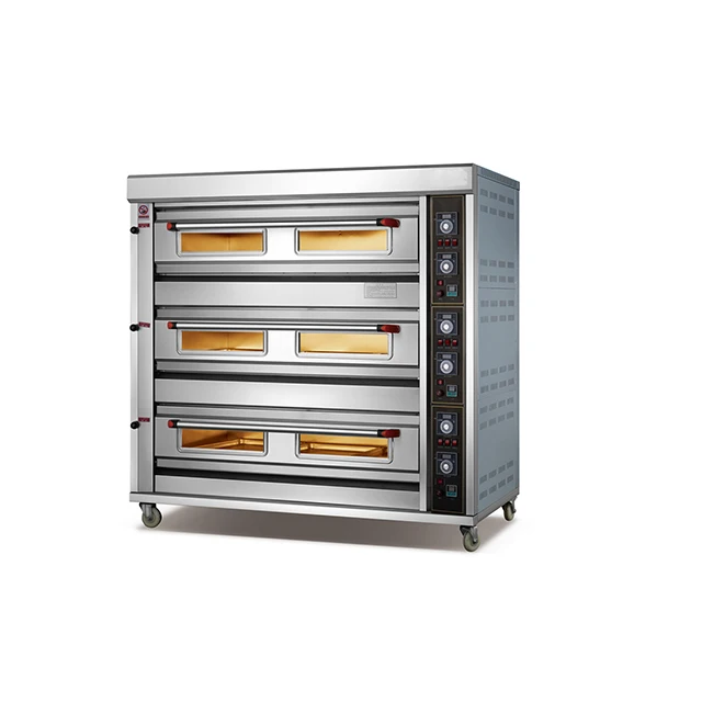 Gas oven 3 deck 9 trays oven