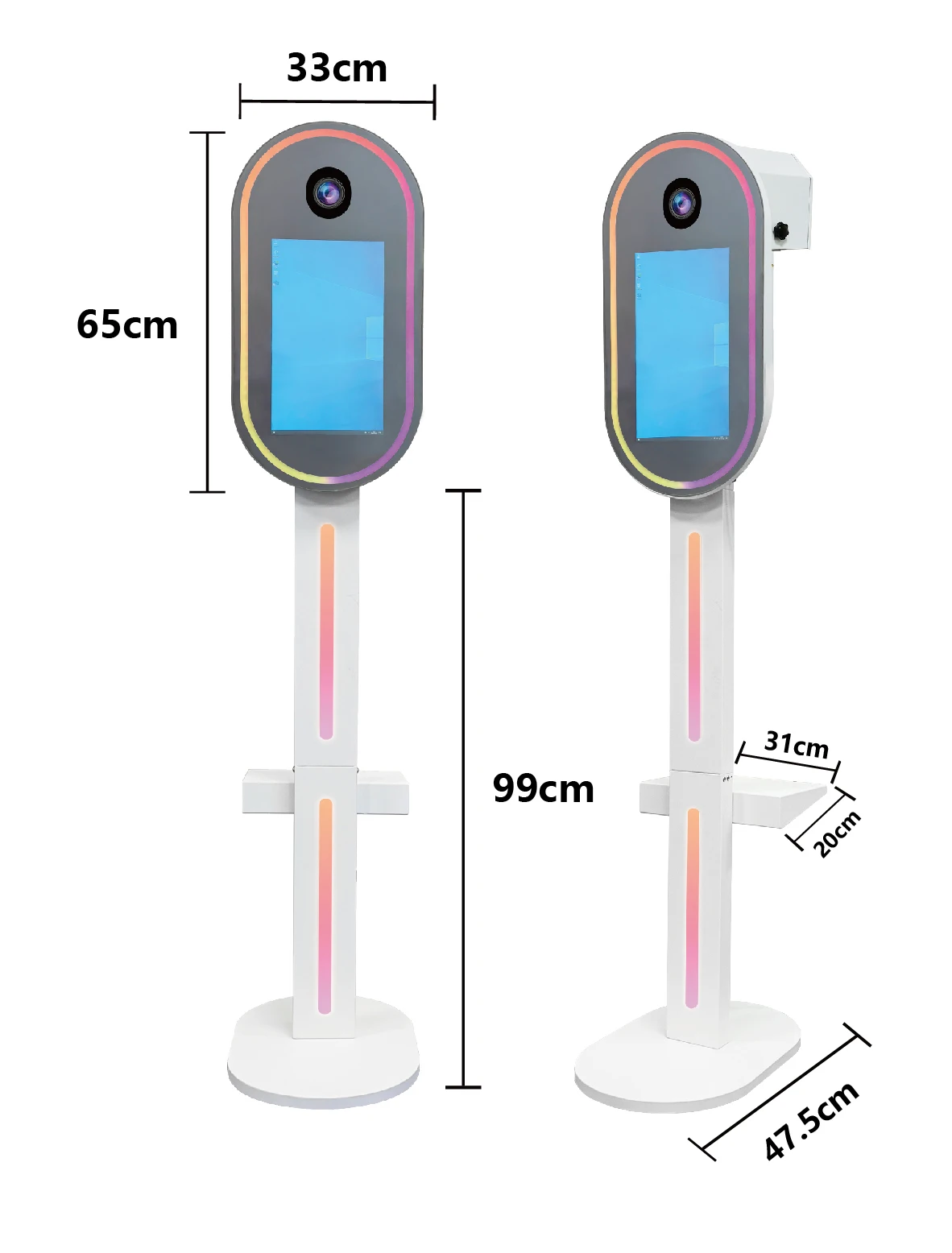 High quality oval 15.6 inch touch screen dslr photo booth mirror photobooth oval design