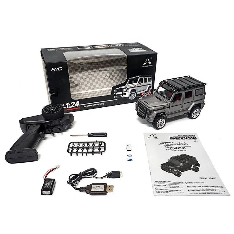 SG-2401 1/24 Scale Amg G65 Miniature Zinc Alloy Off-Road 4Wd Led 4X4 Electric Radio Control Car Truck Metal Rc Rock Crawler Toy