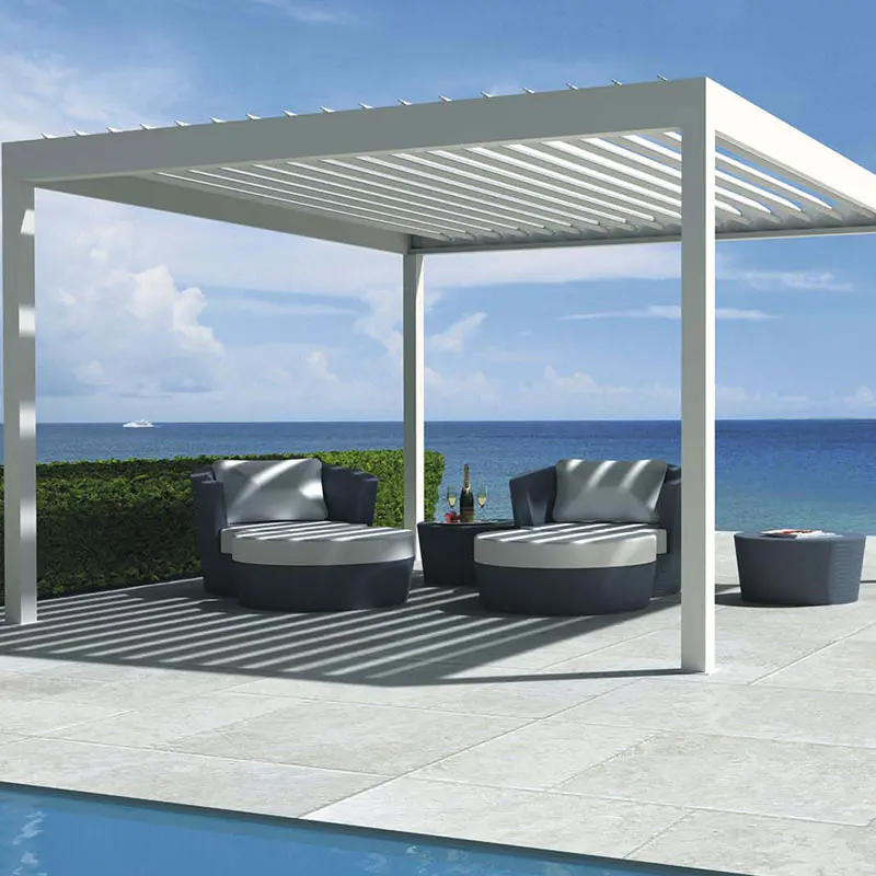 Outdoor Aluminium Gazebo Design for Restaurant Sunshading Pergola