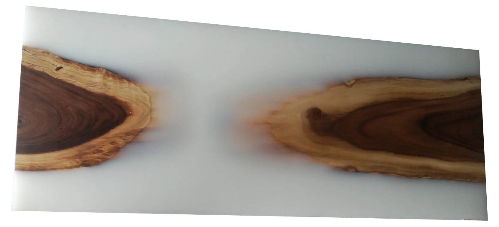 Solid Walnut Wood White Resin Table Top 1524x765x38mm