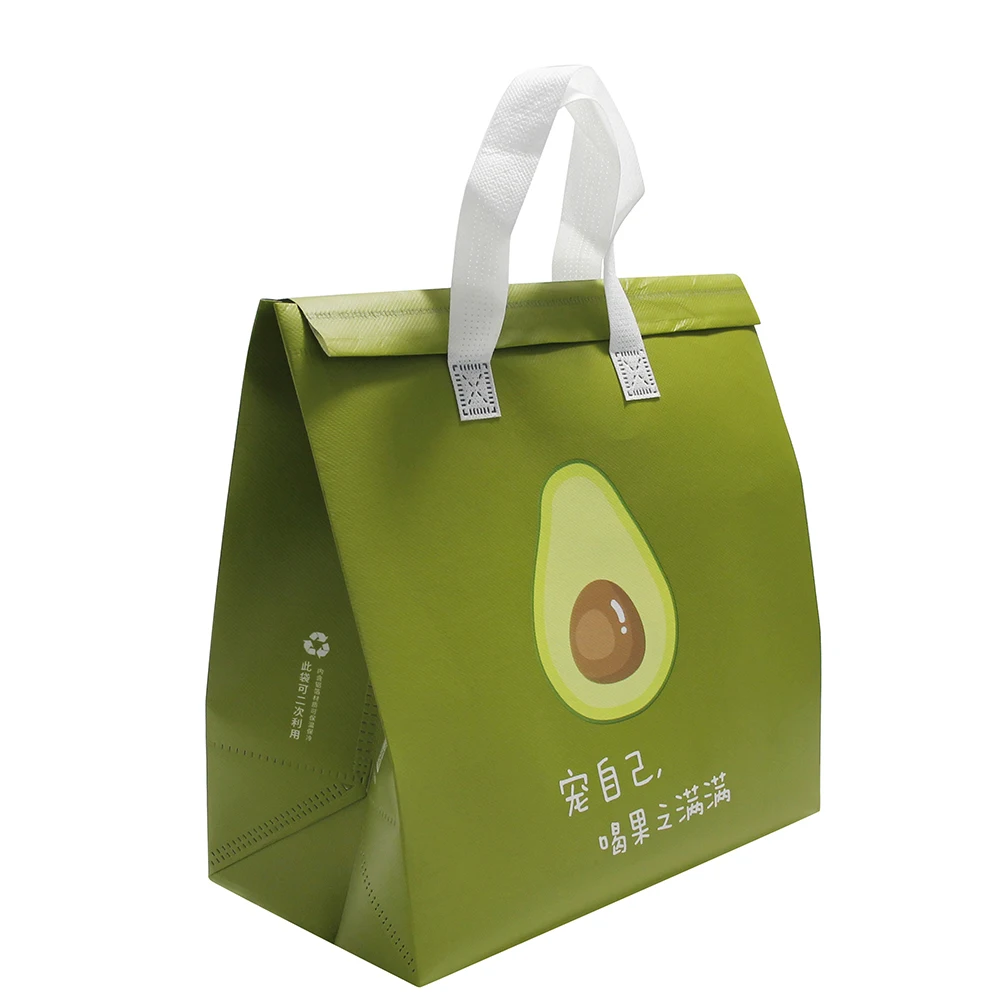 Wholesale Eco-Friendly Insulated Thermal Cooler Bags Handle Custom Durable Takeaway Hot Cold Food Delivery Reusable Restaurants