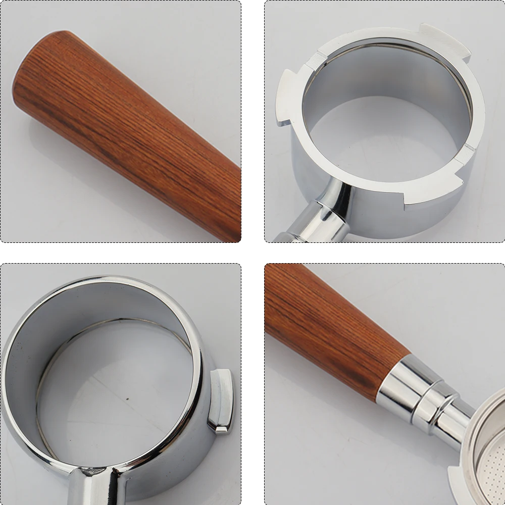 Cheap Price Rosewood Handle Espresso Coffee Bottomless Portafilter 51mm for EC680 EC685