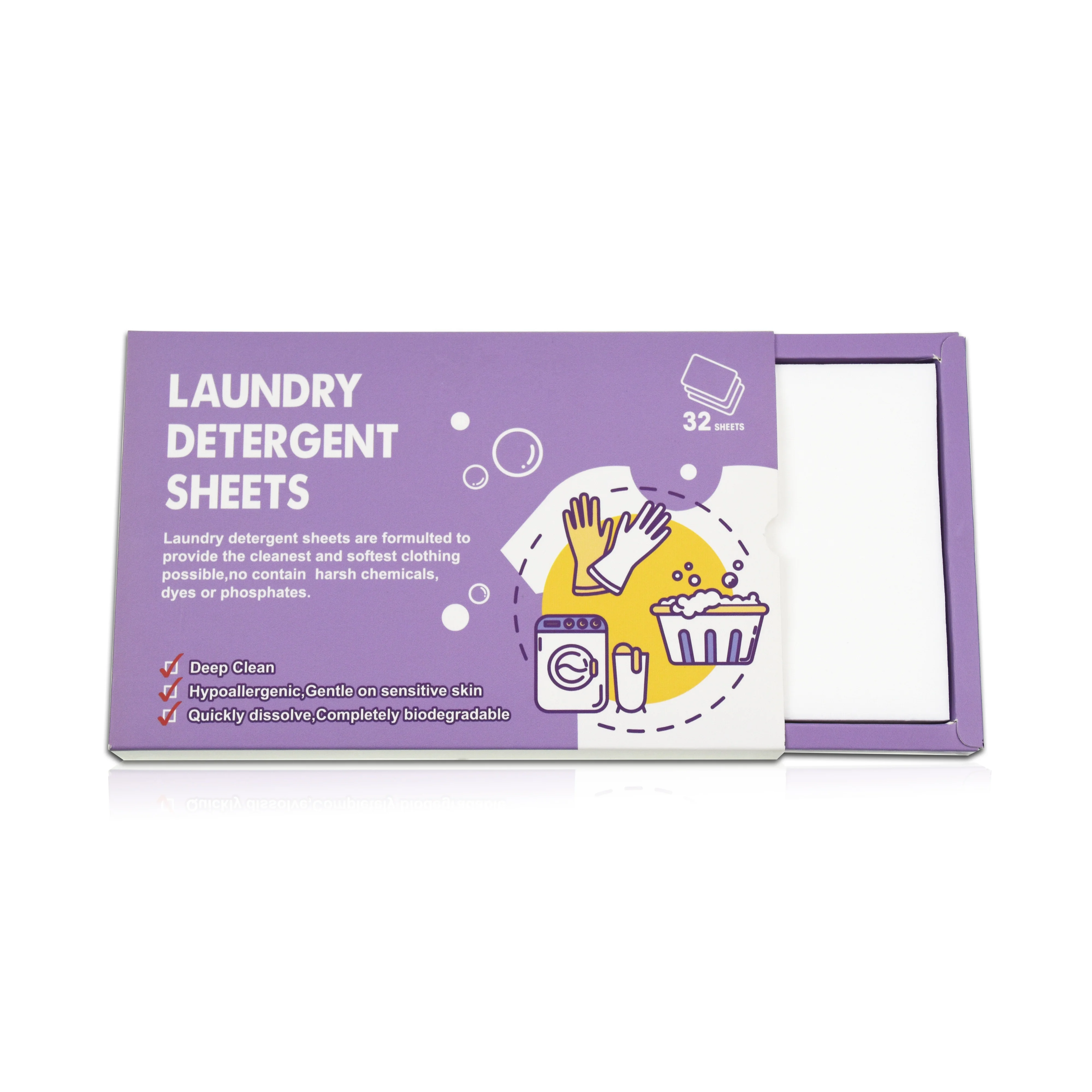 Free sample Eco- friend soap Paper Laundry detergent sheet tablets, nano technology clothes laundry sheet, non detergent powder