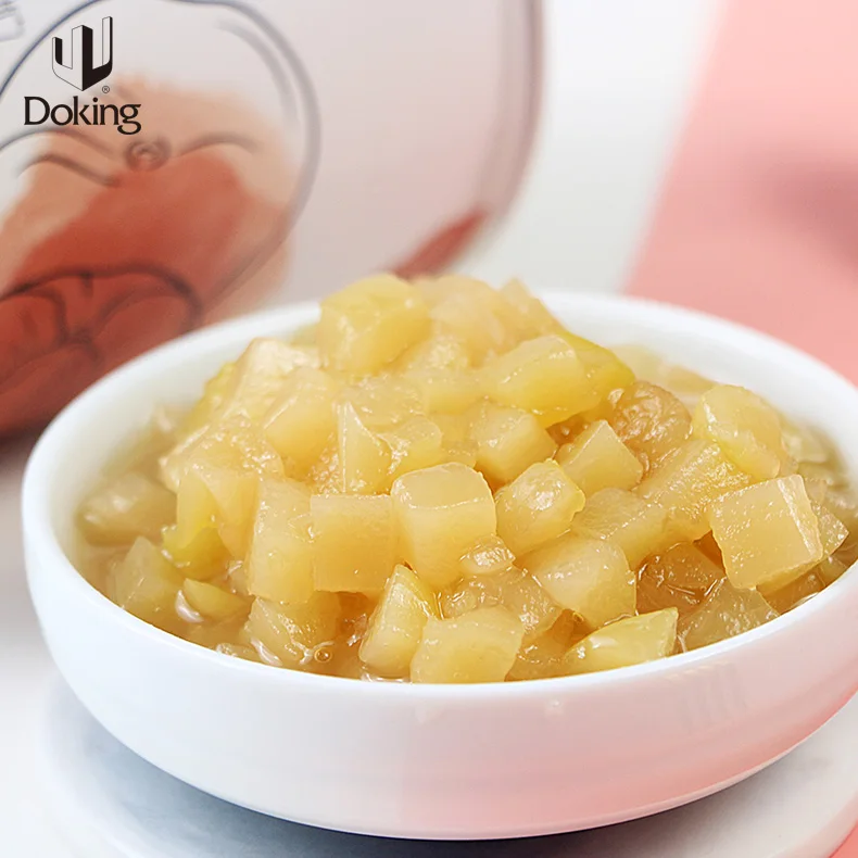 Doking Canned  Pulp Drinks Sweet Peach Granules Jam for Fruit Tea Bubble Tea Boba Milk Tea Desserts Bake