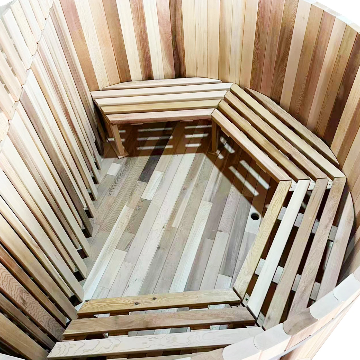 Outdoor 6 Person Wood Fire Cedar Wooden Home Spa Shower Hot Tub with Support Customization