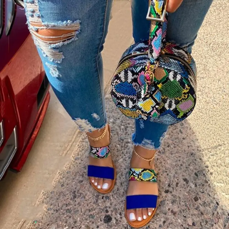 INS hot colorful diamond slippers babouche femme ladies shoes wholesale summer flat sandal woman