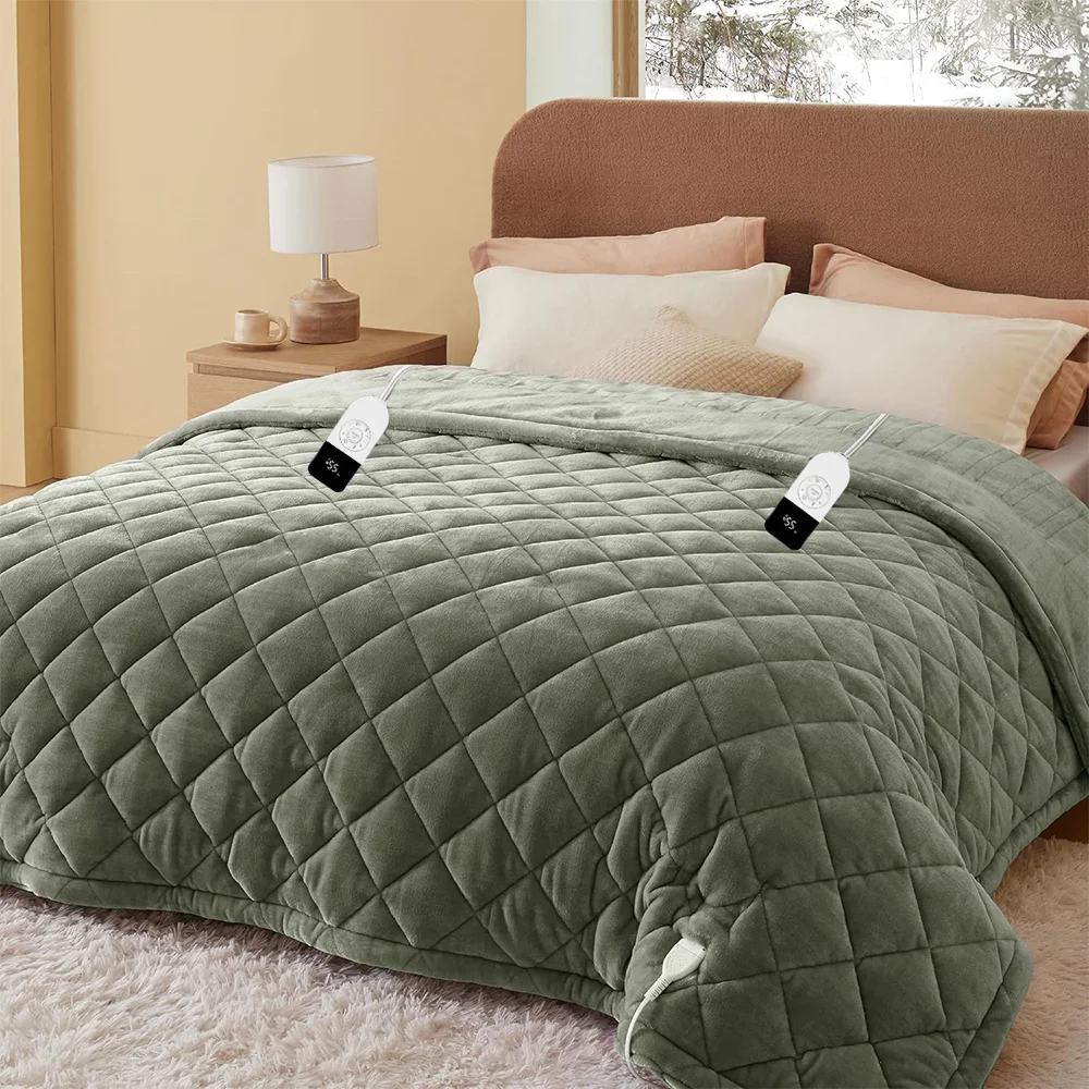 Custom King Size 50*60 Inch Fast Heating Blankets Home Sofa Bed Plaid Quilting Thickened Heated Electric Throw Blanket