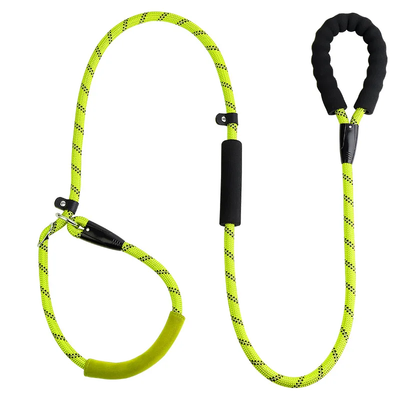 Medium and Large Dogs Reflective Rope Dog Leash Anti-Choking Training Slip Lead Bi-Functional Slip Lead for Dogs