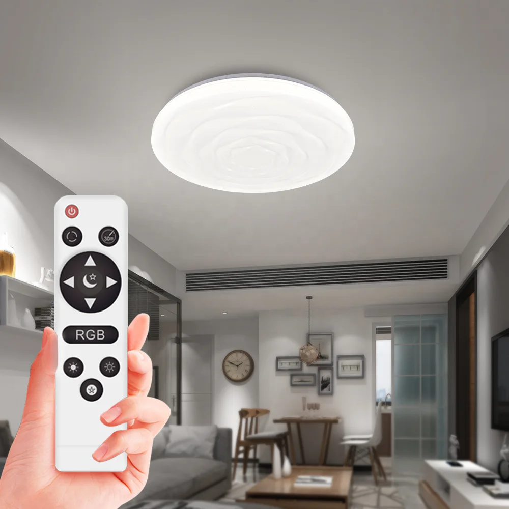 smart led ceiling light 24W CCT 5000K infrared control remote led lamp living room bedroom dining room RGB led light ceiling