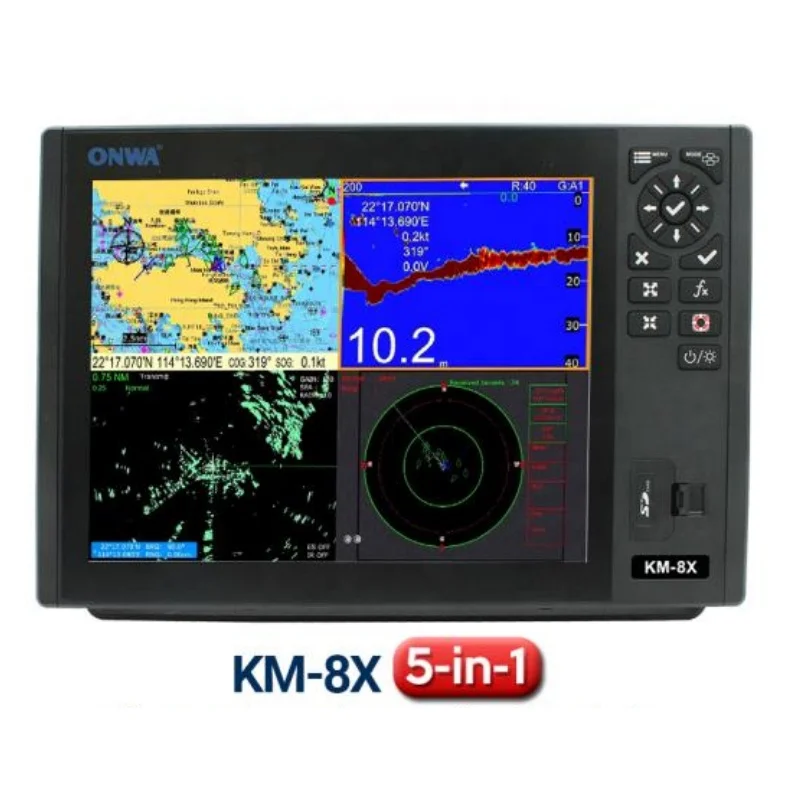 ONWA KM-8X KM-12X 5 IN 1 Marine Class B AIS Transponder GPS Chart plotter Fish finder and radar