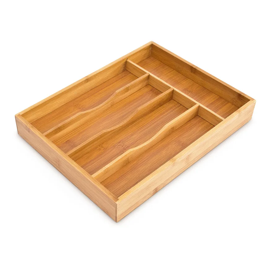 Expandable Bamboo Kitchen Drawer Organizer Utensil Holder Bamboo Cutlery Tray
