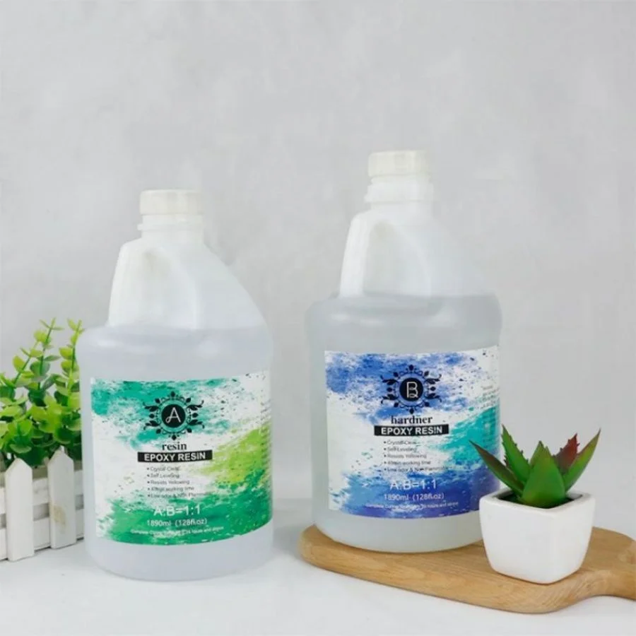 Супер прозрачный жидкий стеклянный эпоксидный клей 2 части литой эпоксидной смолы