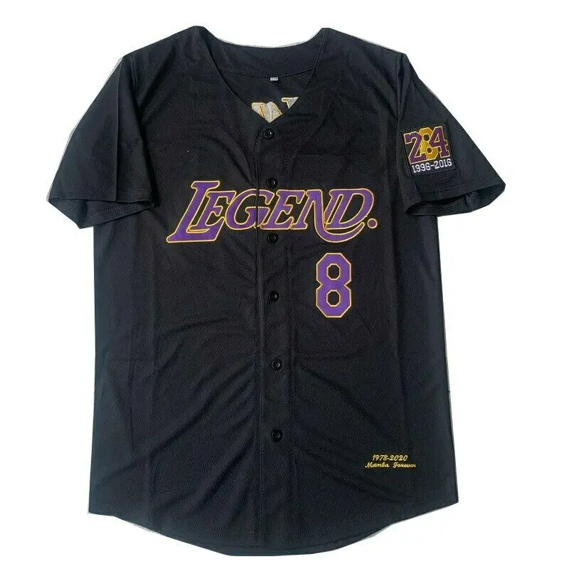 Black Mamba Baseball Jerseys Legend 8 24 Mamba Jersey Outdoor Sportswear