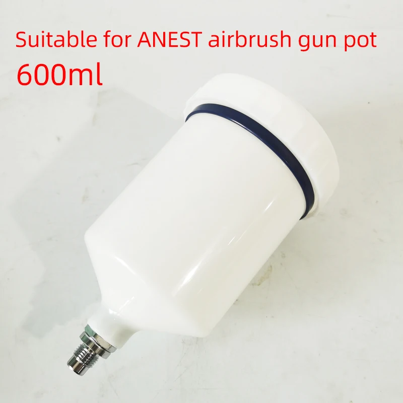 For ANEST IWATA Sprayer Cup Connector Jet Paint Sprayer 600Ml white Plastic Hvlp Paint Cup Pot Accessories