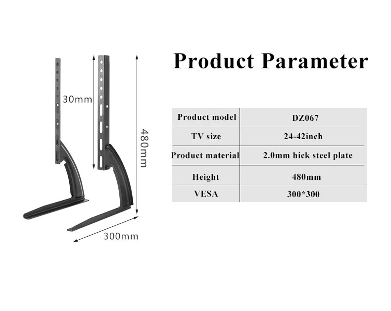 Manufacturer customized Steel Metal Dispaly Universal Cold Rolled Steel VESA 300*300 desktop computer bamboo monitor stand