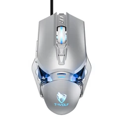 Newest TWolf G530 game mouse USB macro definition wired mice luminous for PC LED light