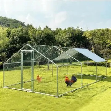 Outdoor Cage Galvanised Steel Poultry Cage Walk-in Chicken Coop Shaded Cage Hen Run House Rabbit pet pen