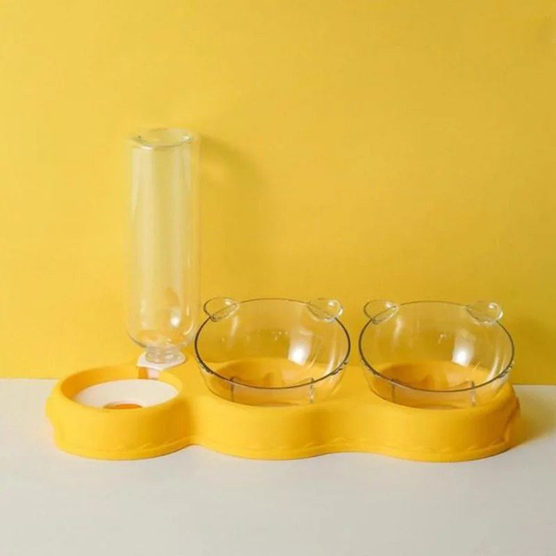 Pet Supplies Anti Slip 3 in 1 Cat Dog Bowl Pet Feeder Food Water Automatic Drinking Bottle Fountain Pet Water Dispenser