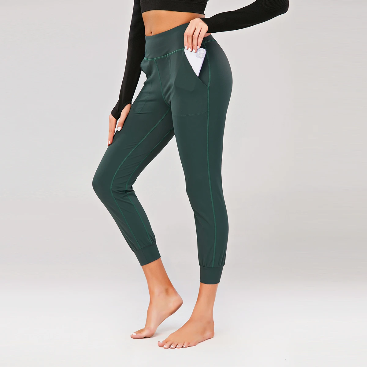 Wholesale Women Leggings Blue Color Workout Leggings Capri Pants For Women