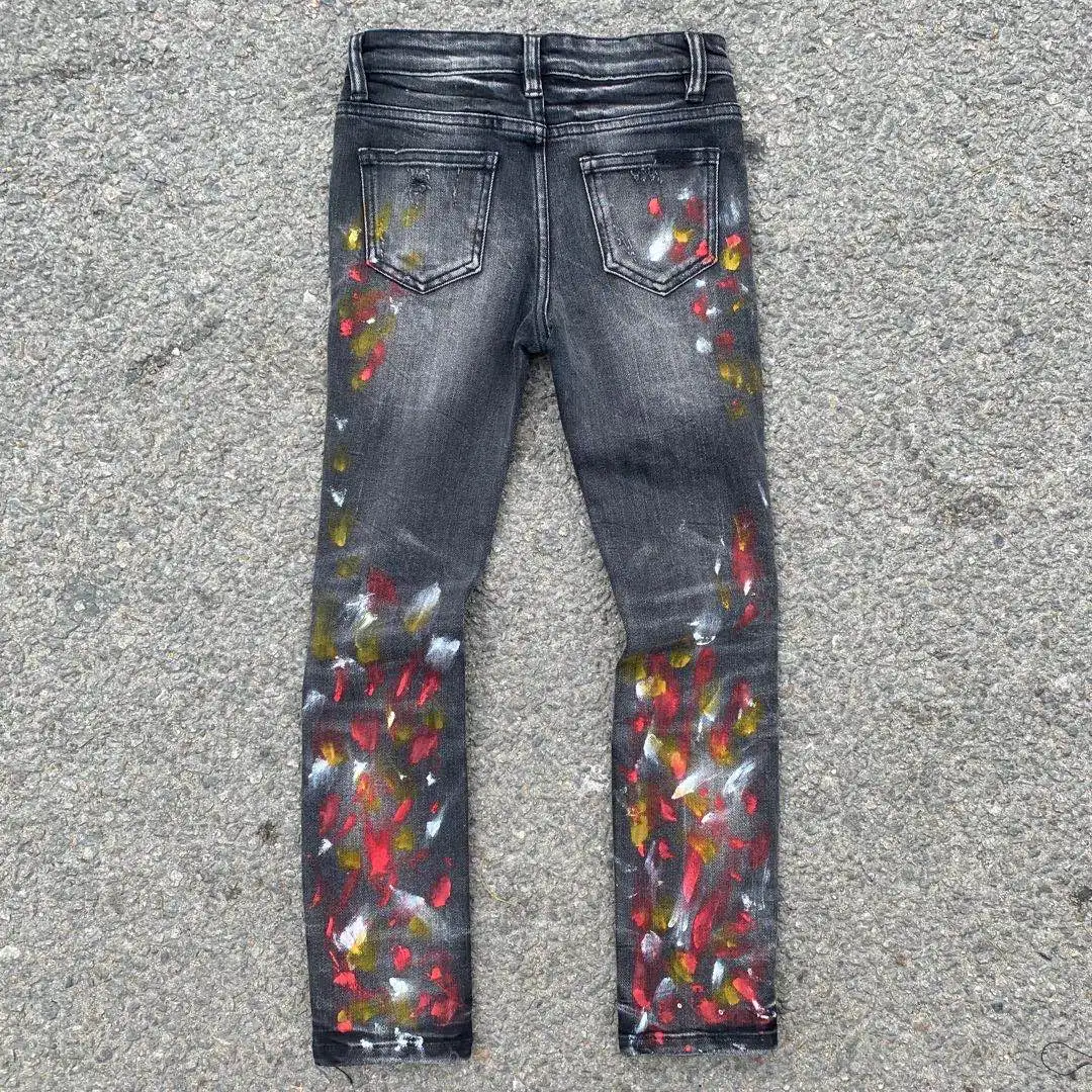 2024 New Style  Denim manufactured Customization 1-14 years old Kids Flared Fit Jeans Stacked Denim Jeans For Boys