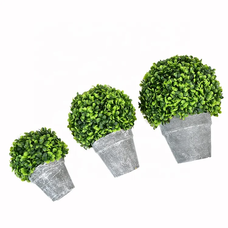 Ornaments fake outdoor plants simulation large boxwood topiary bonsai artificial plants in pots for landscaping decoration