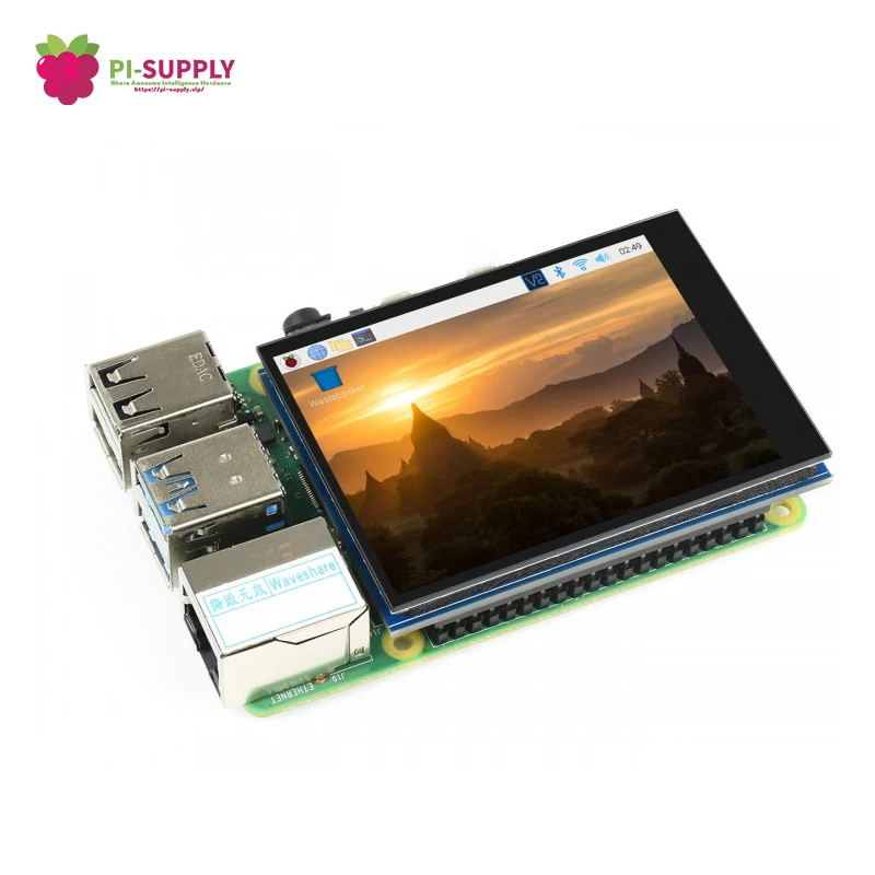 2.8inch Capacitive Touch Screen LCD for Raspberry Pi Optical Bonding Toughened Glass Cover Low Power