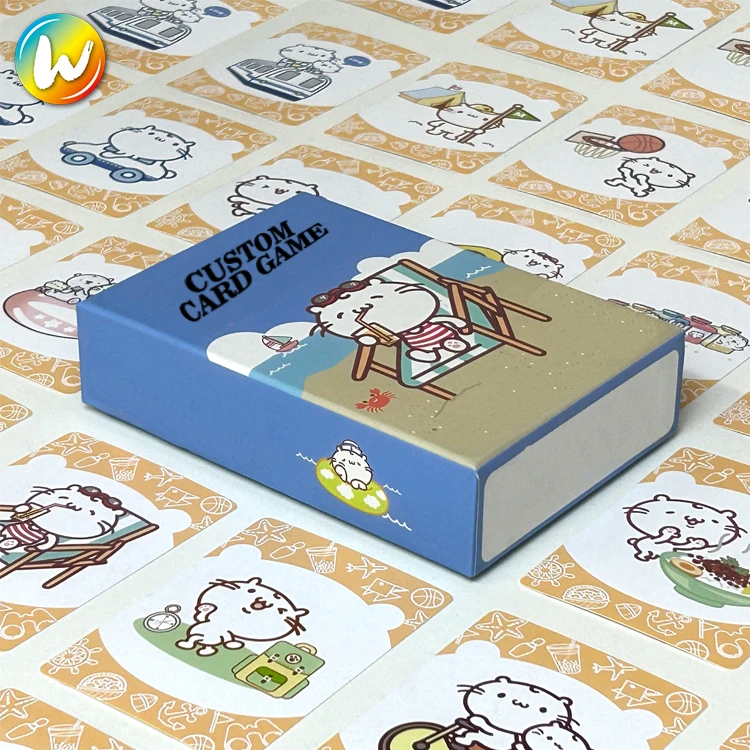 Hot sale custom cards game playing cards in top bottom box for adult