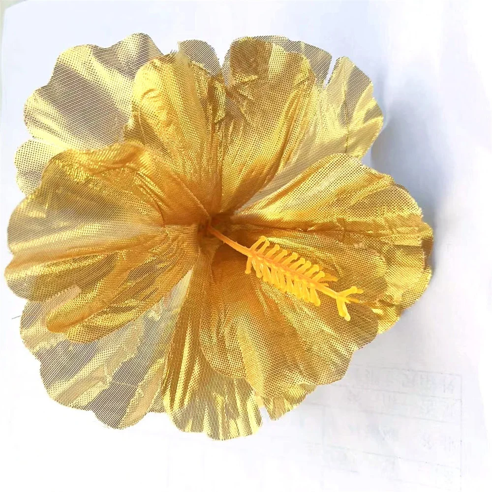 14cm Three-layer Silk Hibiscus Hair Pins with Stem Hawaiian Samoan Hair Stick for Women Ear Pick Party Hair Accessories KN-PF053