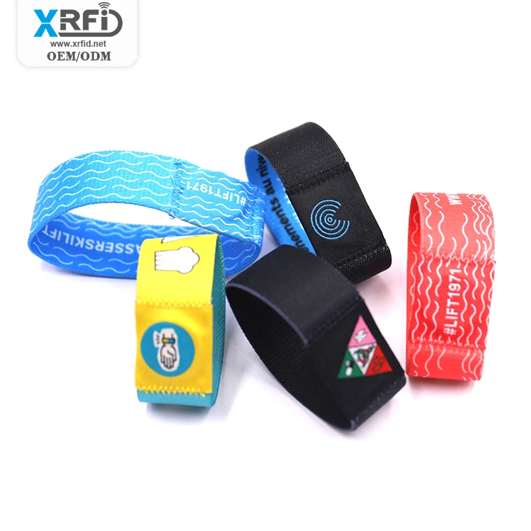 Wholesale Personalizedl RFID Elastic Custom Fabric Wristband For Events