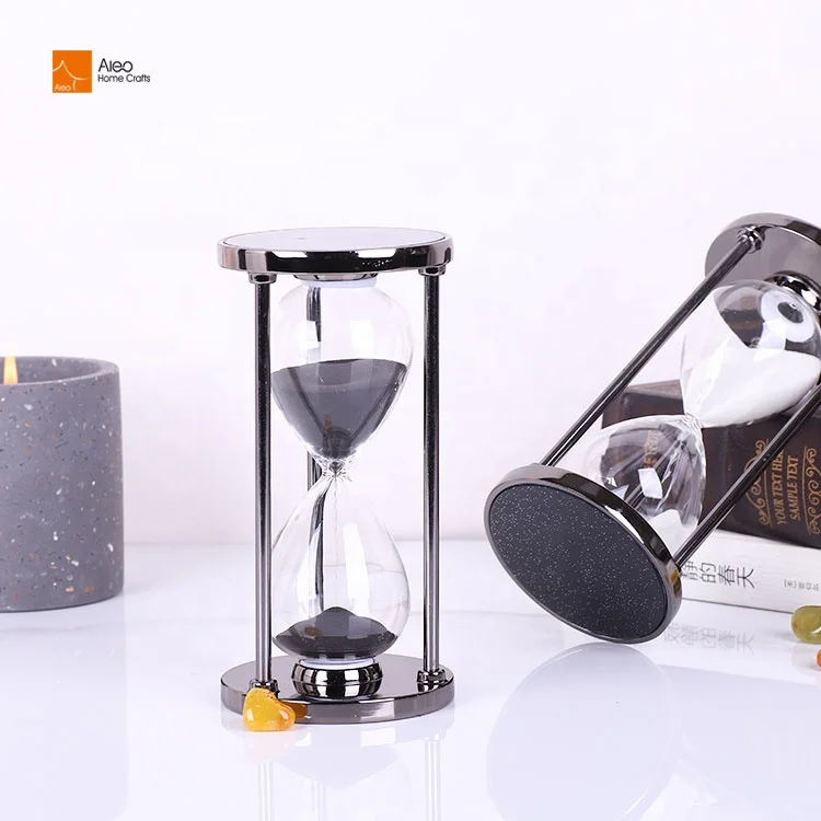 Hot Sale Home Decor 1/3/15/20/30 Minutes Hourglass Sand Clock Custom Hour Glass Sand Timer With metal Base customized design