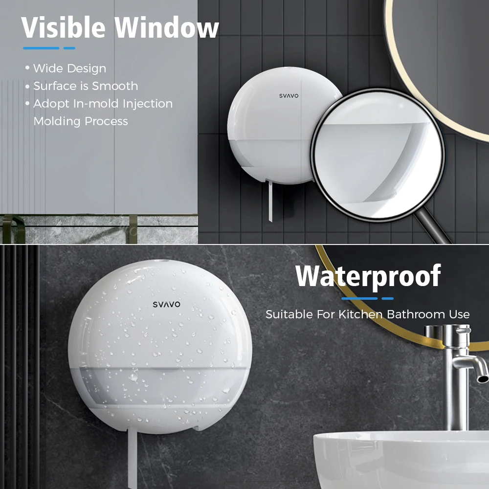 Commercial Bathroom Wall mounted Jumbo roll Tissue Box ABS Plastic toilet paper dispenser