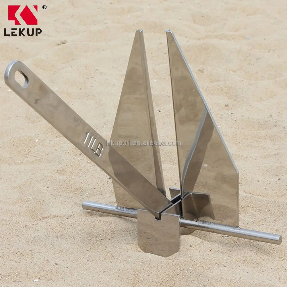 Marine hardware Mirror-polished DanfoRTH Anchor AISI 316 Stainless Steel Welded Boat Anchor Factory Price Danforth Fluke anchor