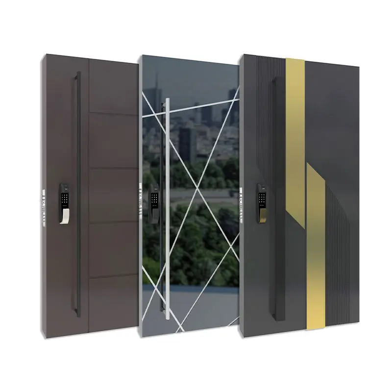 Modern custom High-Grade Fiber Glass Entry Door Exterior Security Stainless Steel Entrance Doors For Home