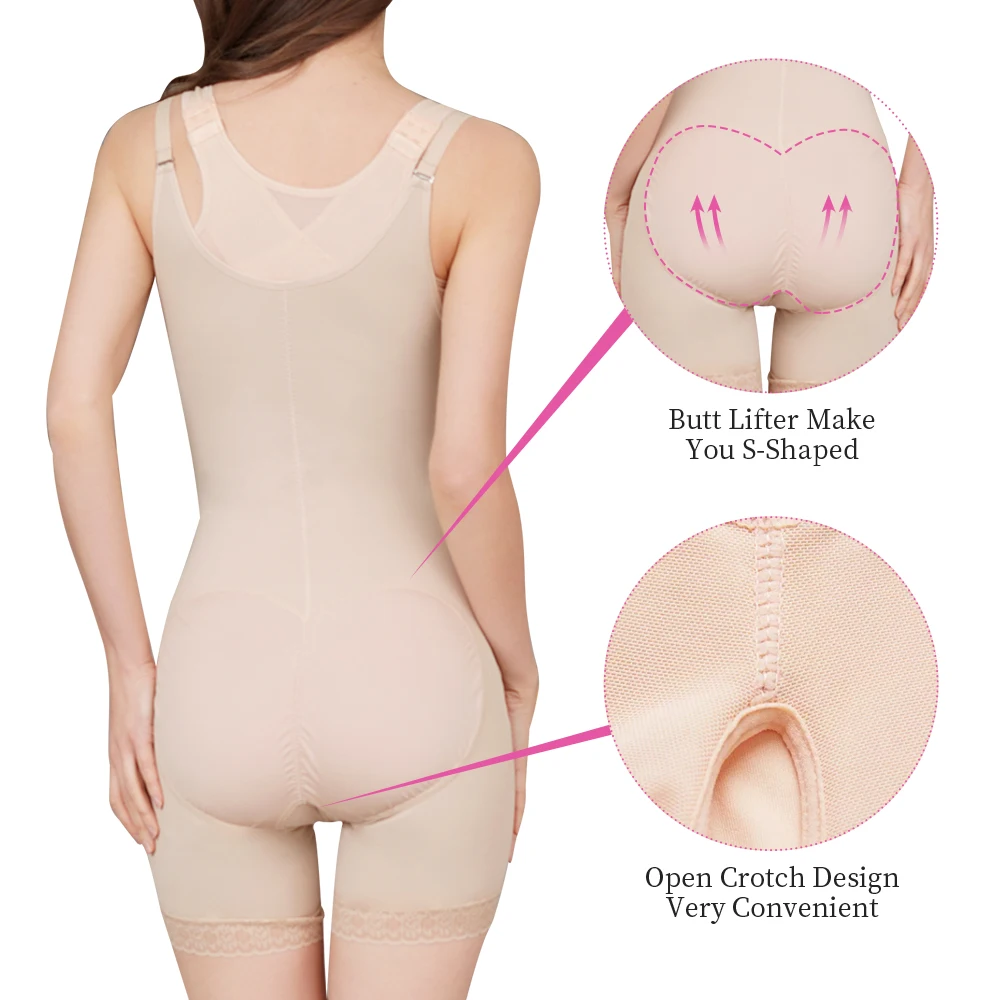 S-SHAPER Woman Open Crotch Shapers Waist Slimming Hip Enhancer Faja Panty Short Tummy Control Butt Lifter Shapewear Post Op