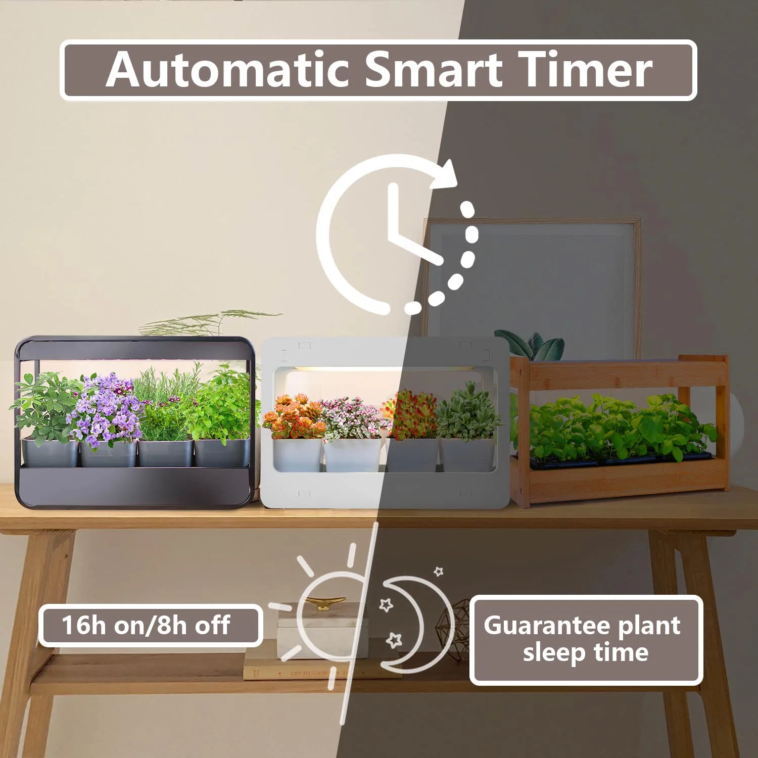 J&C Minigarden decorative indoor garden smart plant table grow light countertop grow lamp plant starter