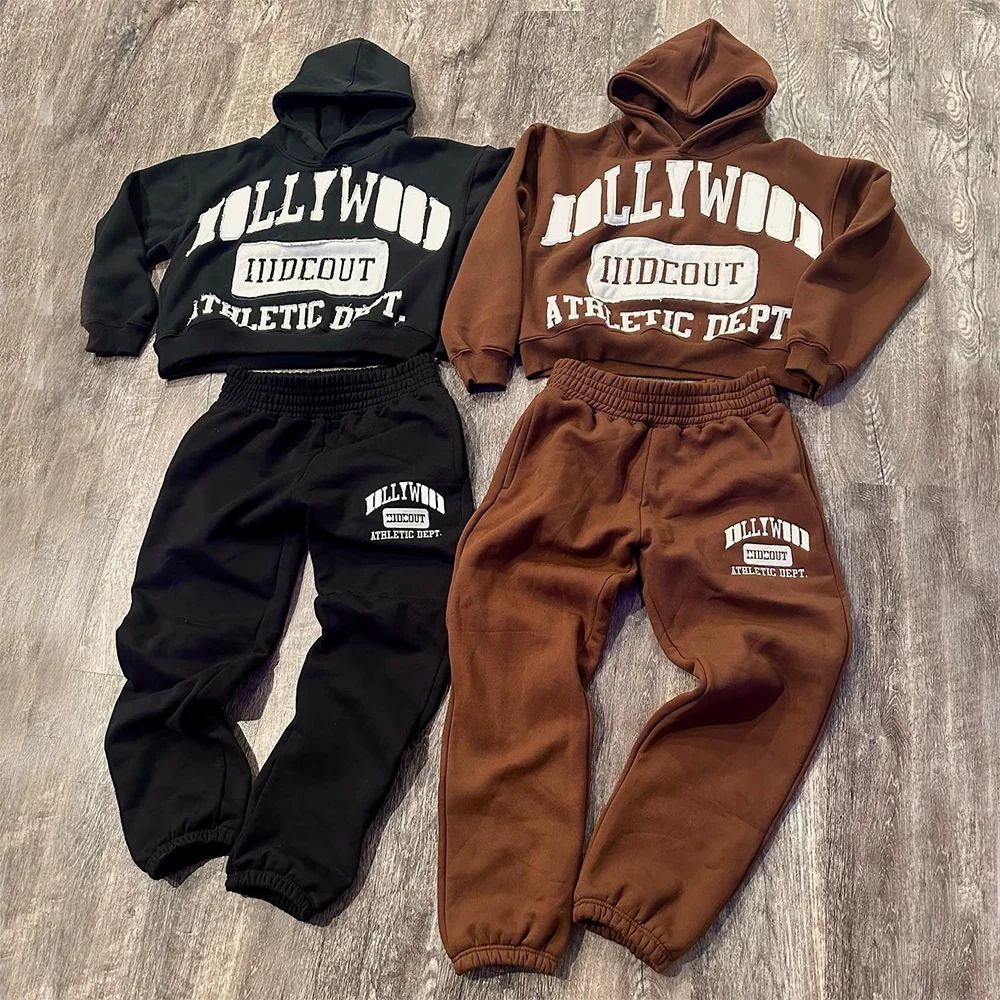 Custom logo oversized tracksuits cotton slim hoodie fit track suit men sweatsuit jogging set suit tracksuit