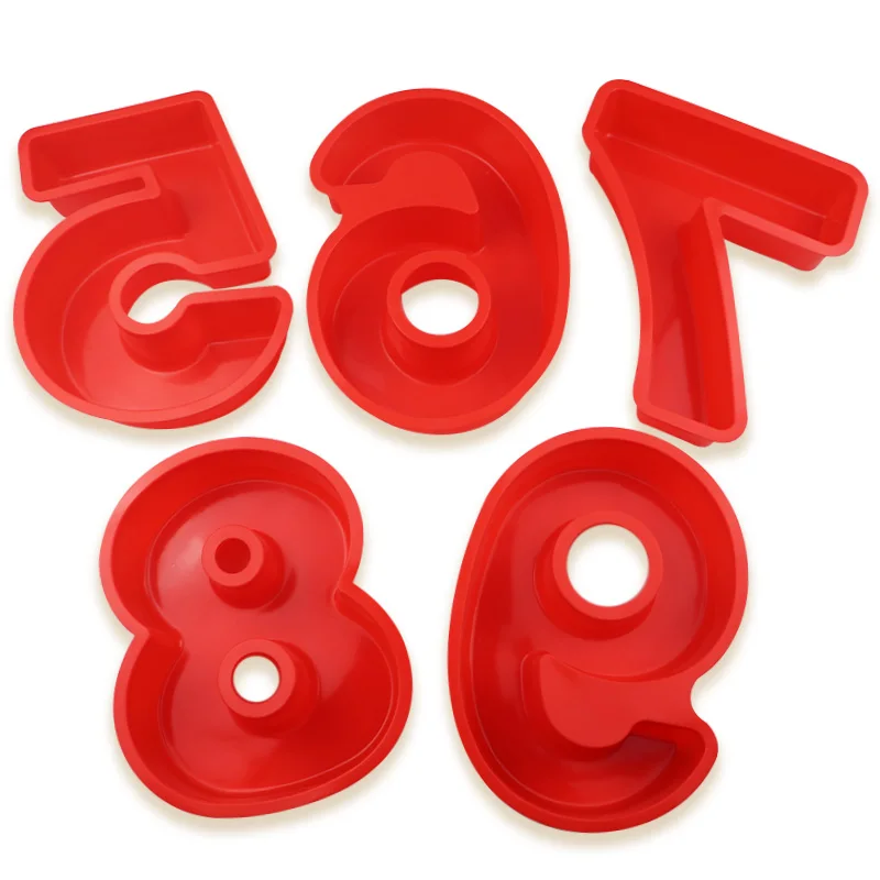 286 10 inch digital number shape silicone cake mold creative cake mold DIY baking cheese silicone mold cake bake base home use
