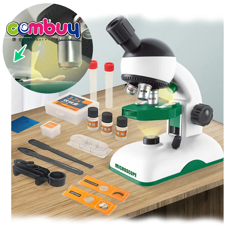 Scientific experiment observation biology sliced educational kids microscope toy